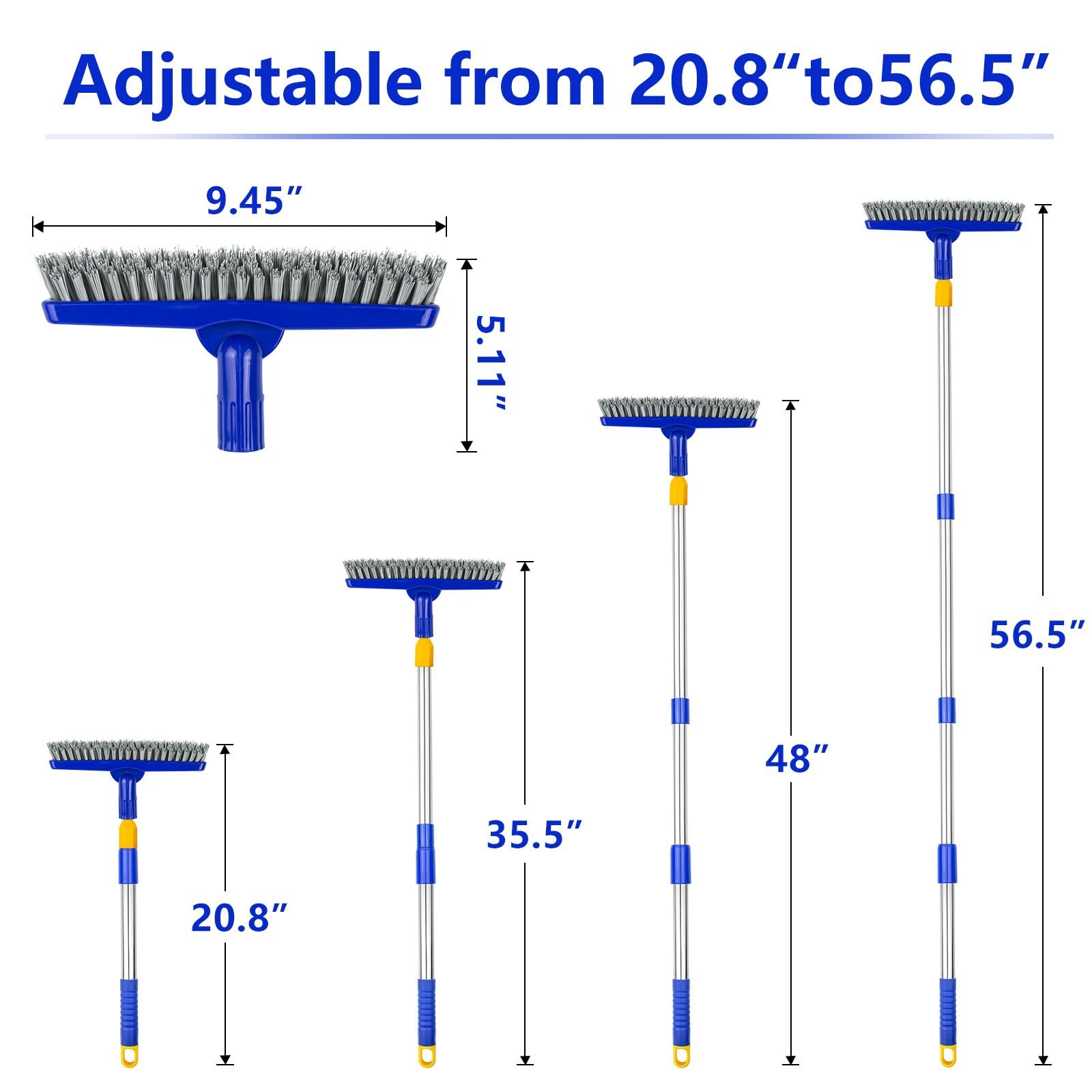 ITTAHO brush next to hand for scale, shows compact storage and long reach benefit