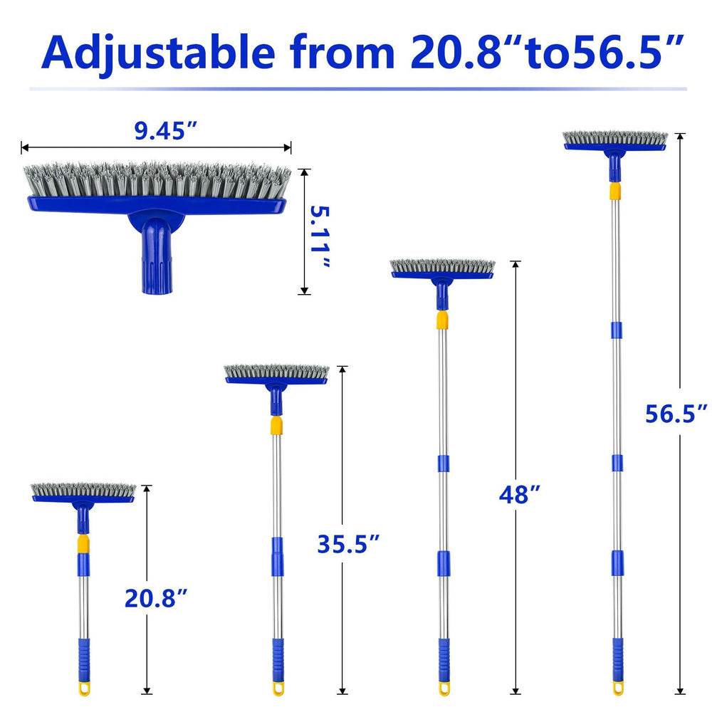 ITTAHO brush next to hand for scale, shows compact storage and long reach benefit