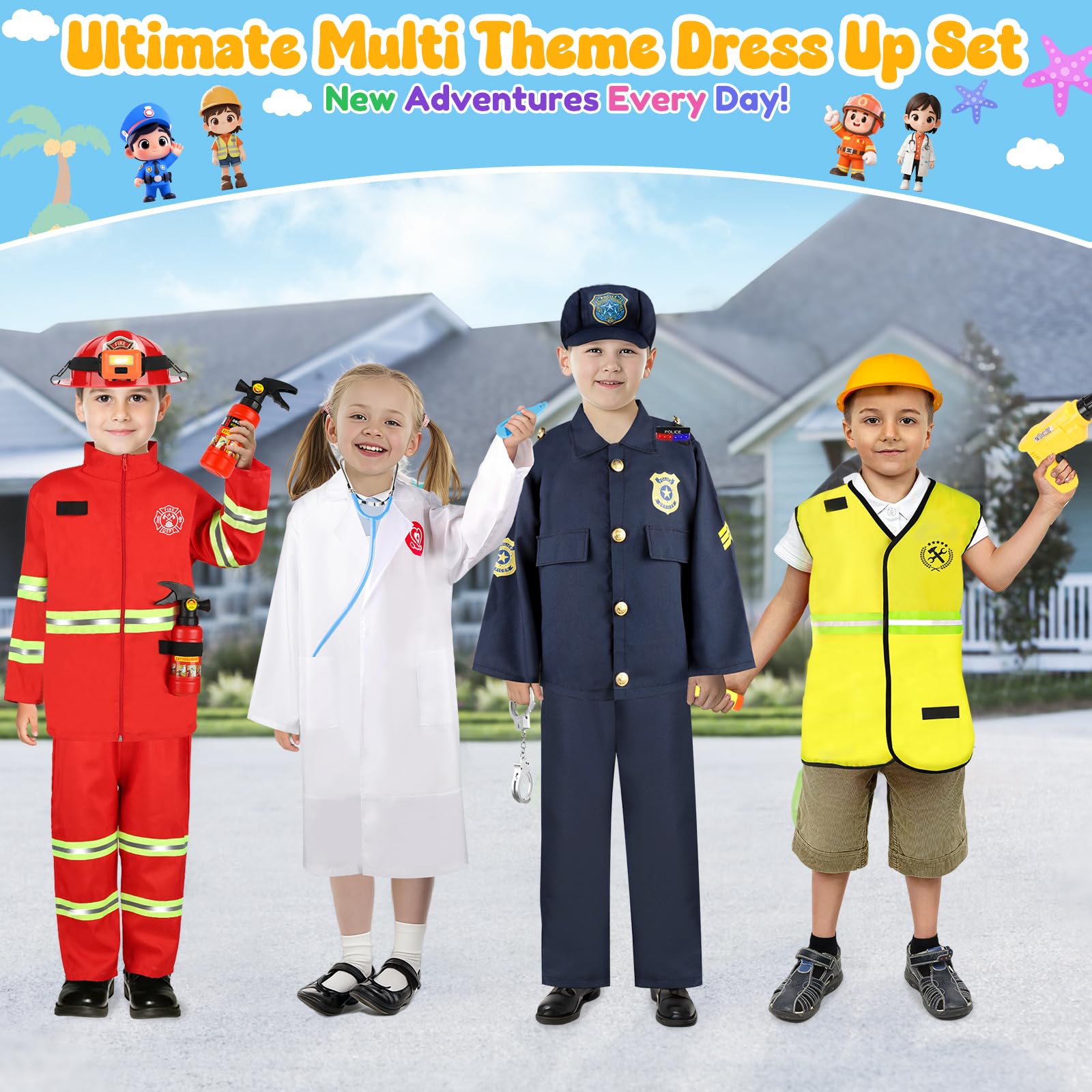 IVENRXIU child wearing costume in lifestyle scene encouraging imaginative group play