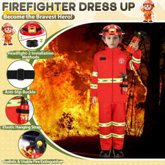 IVENRXIU police costume detail with badge and flashing shoulder lights for active play