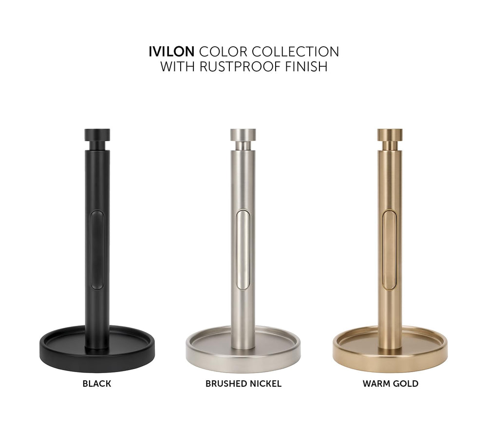 Ivilon next to standard and jumbo rolls demonstrating universal fit and capacity