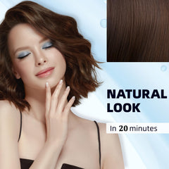 Ivnil applying shampoo to wet hair showing simple at-home gray coverage