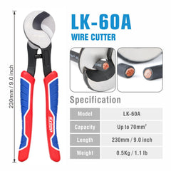 IWISS LK-60A cutter blade showing hardened bevel for clean copper cuts