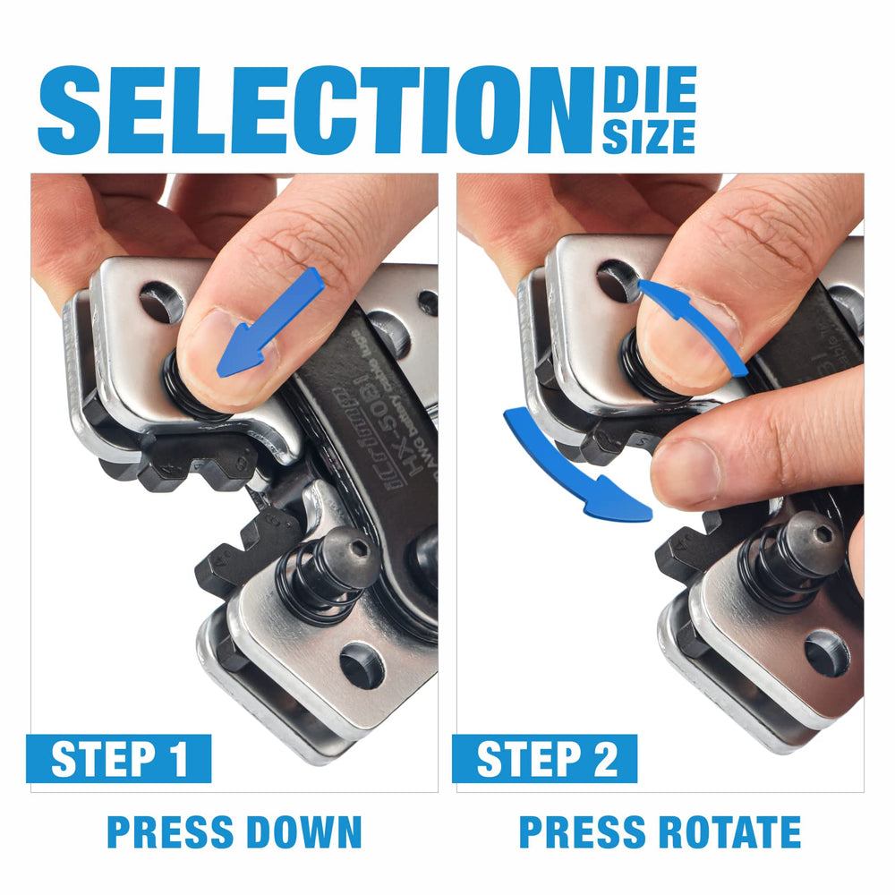 IWISS crimper and cutter side-by-side to show real-world size and scale