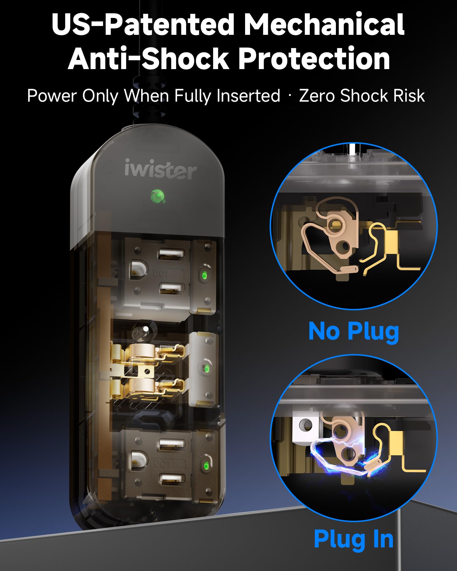iwister mounted on a deck rail providing secure, stable outdoor power access