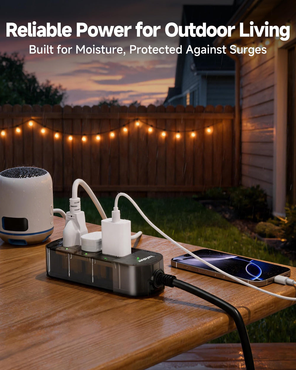 iwister near pool illustrating splash resistance for safer outdoor setups