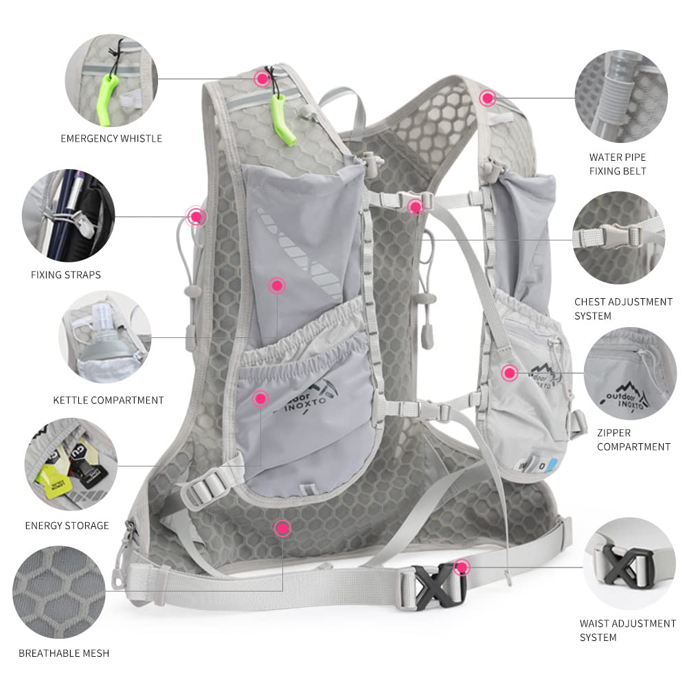 IX INOXTO food-grade hydration bladder and long drinking tube for convenient sipping
