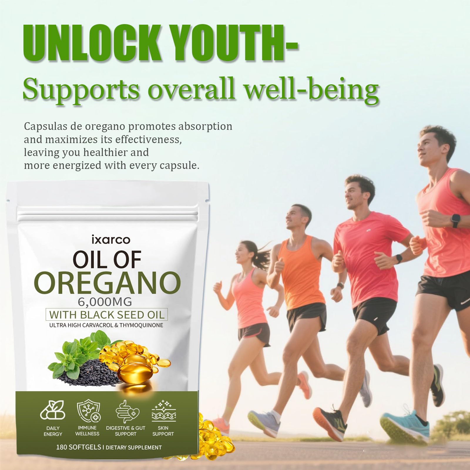 ixarco bottle on natural background conveying plant-based wellness appeal