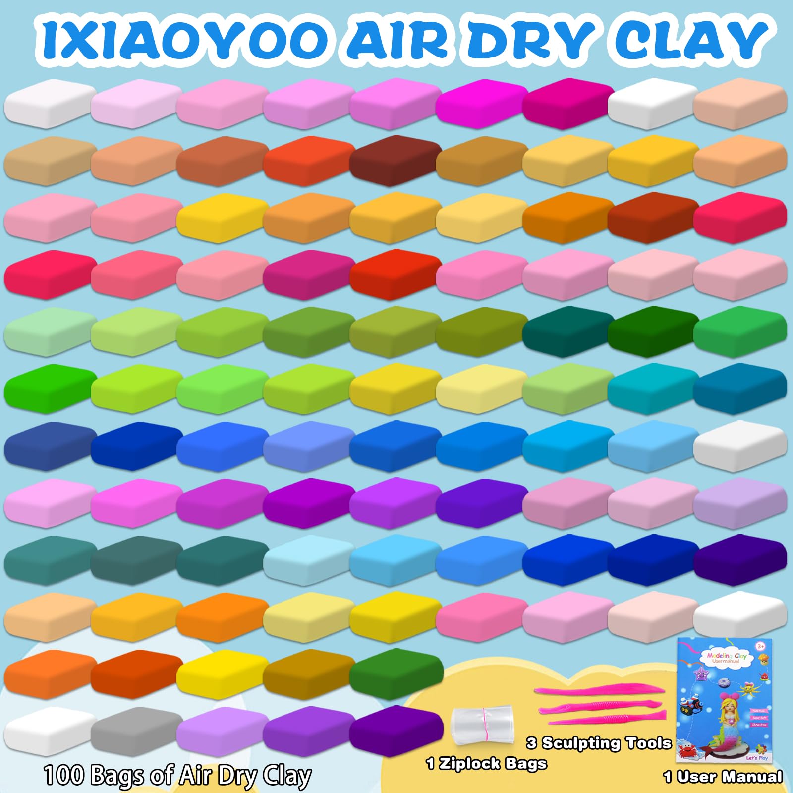 Ixiaoyoo close-up of soft foam-like clay texture showing easy molding benefit
