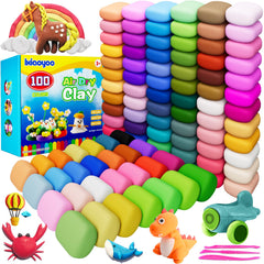 Ixiaoyoo front packaging showing full 100-color clay kit and tools for easy gifting