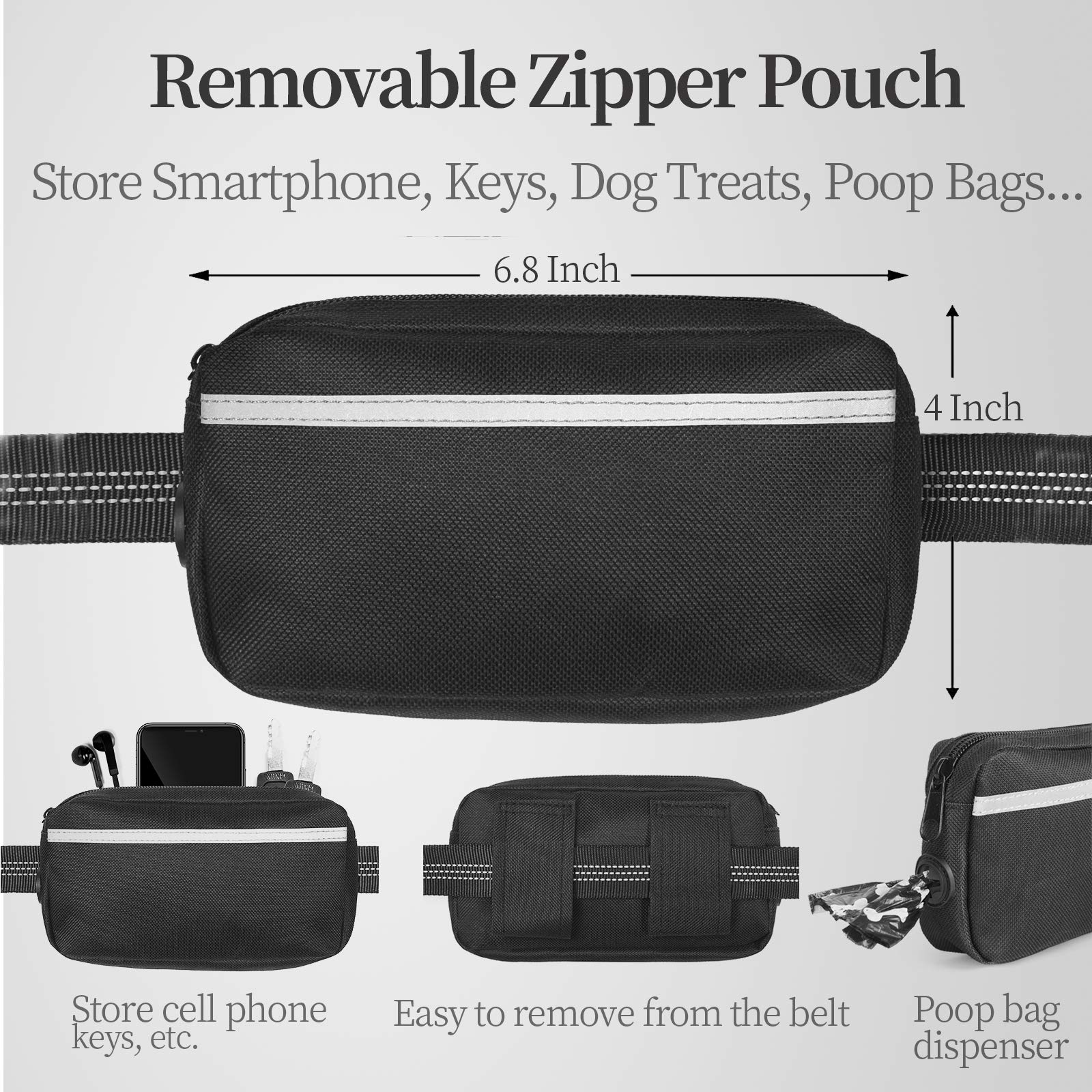 iYoShop removable zipper pouch close-up stores phone securely