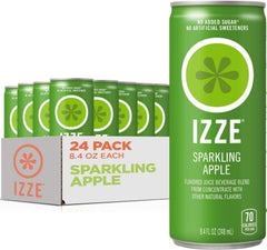 IZZE apple front packaging showing 24-can box and convenience