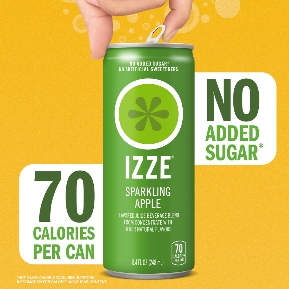 IZZE apple bubbles close-up showing sparkling texture and refreshing look