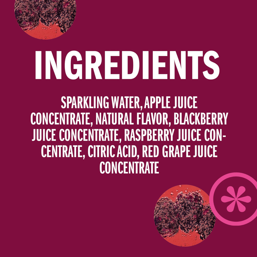 IZZE blackberry 24-pack stacked on shelf, showing bulk storage and party preparation benefit