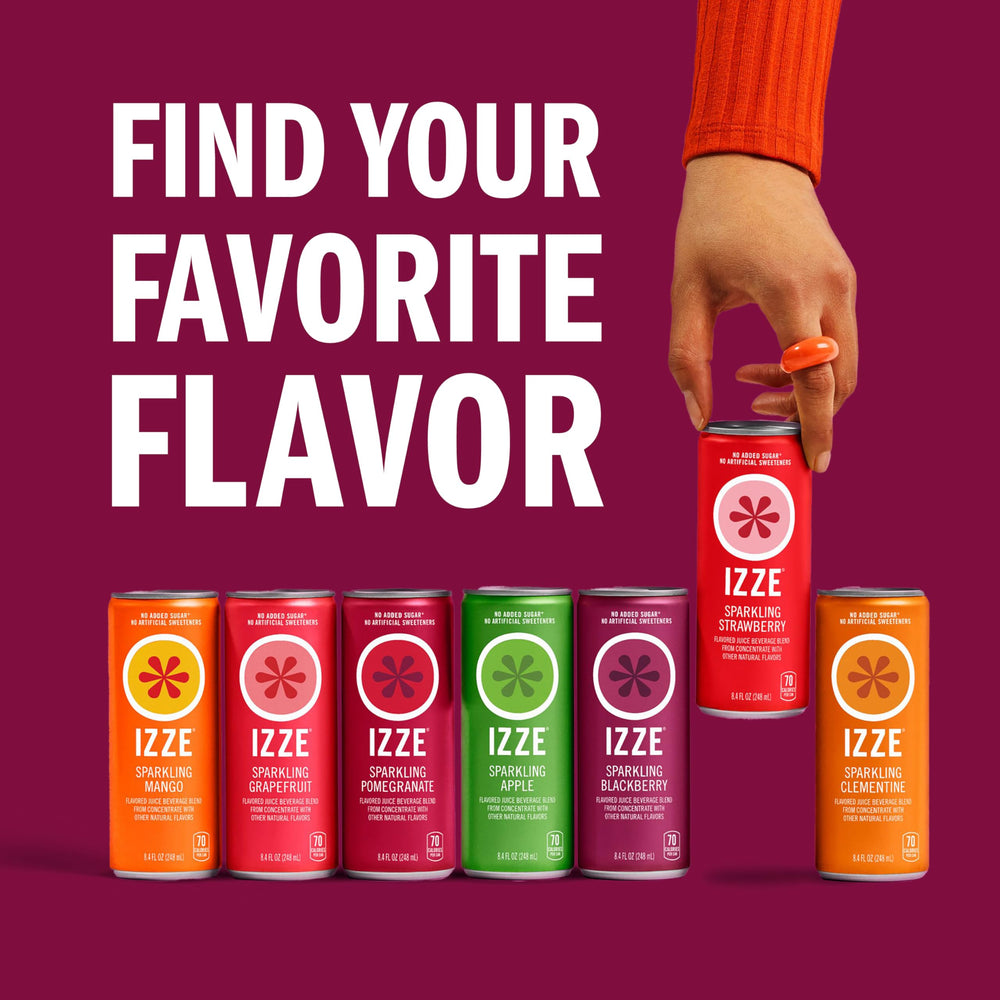 IZZE blackberry cans at a picnic setting, illustrating party-ready convenience and sharing