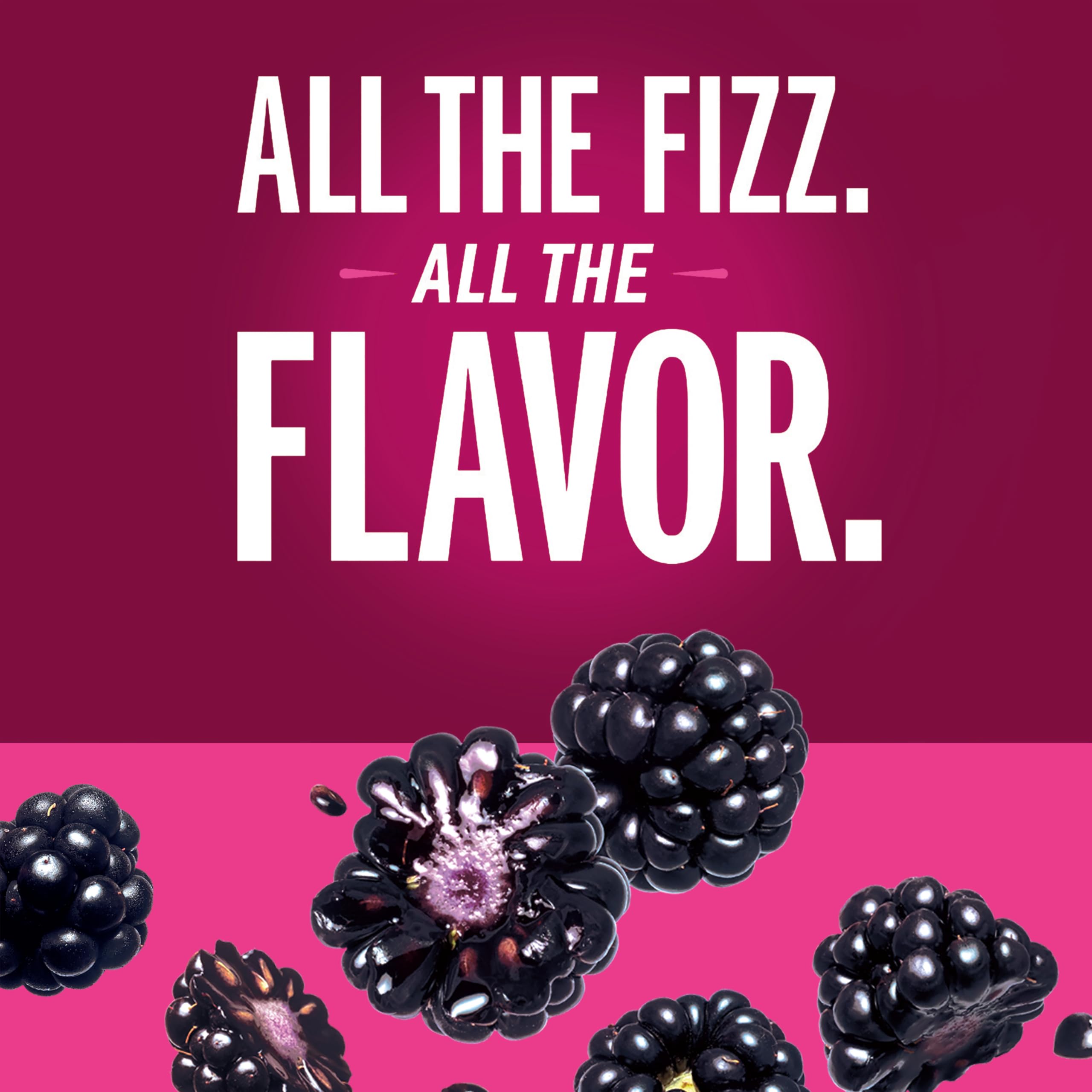 IZZE blackberry can close-up showing carbonation detail and fruit color for visual appeal