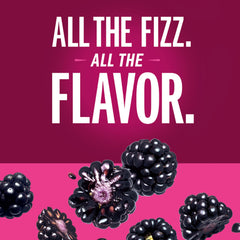 IZZE blackberry can close-up showing carbonation detail and fruit color for visual appeal