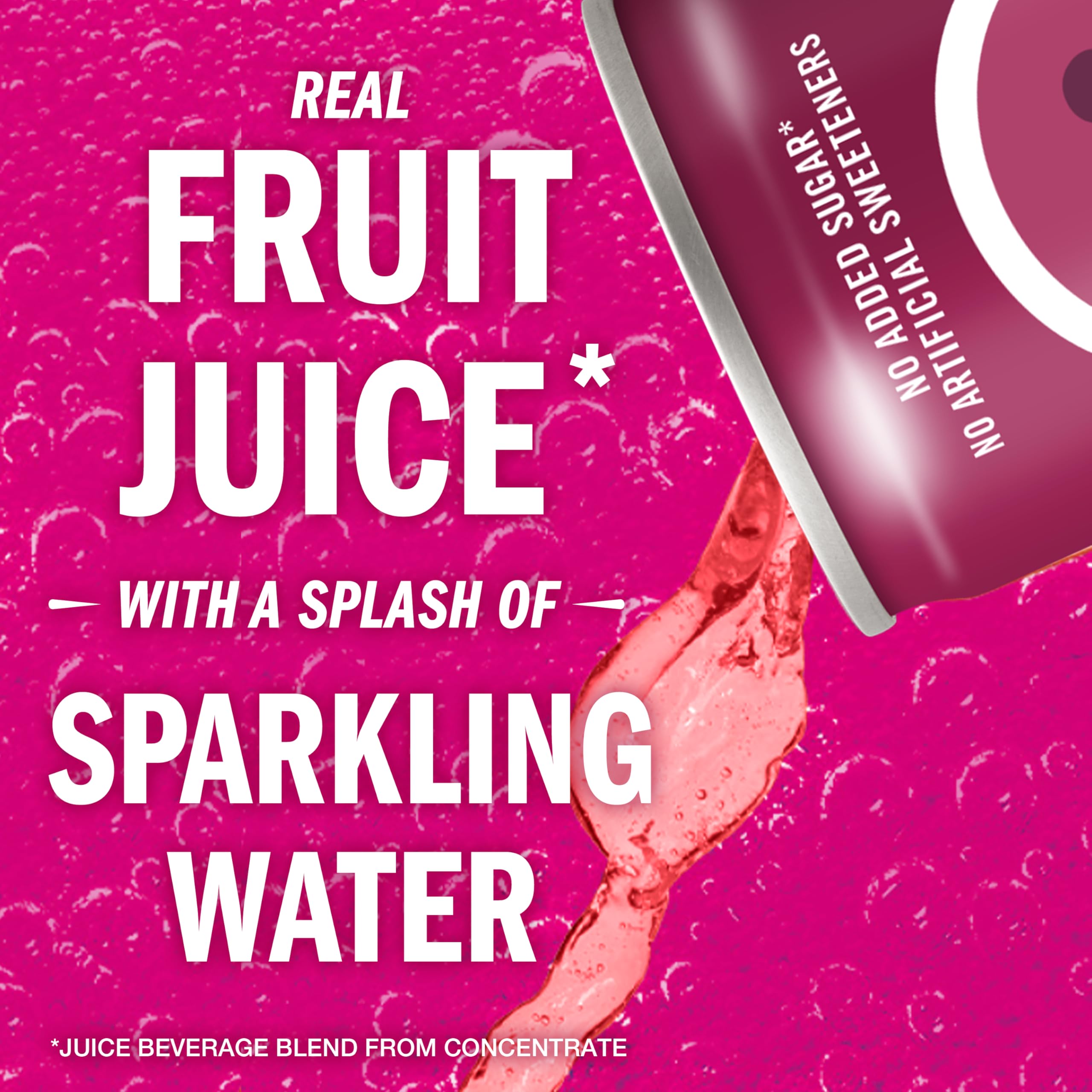 IZZE blackberry can pouring into glass with bubbles, demonstrating refreshing effervescence