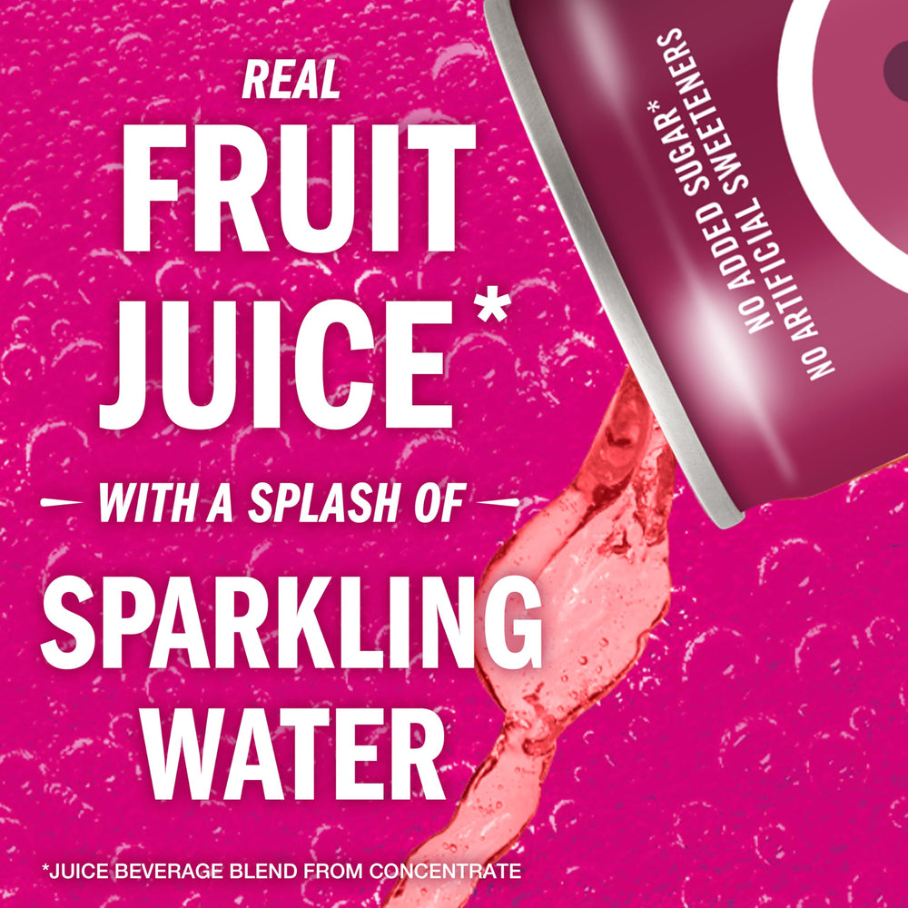 IZZE blackberry can pouring into glass with bubbles, demonstrating refreshing effervescence
