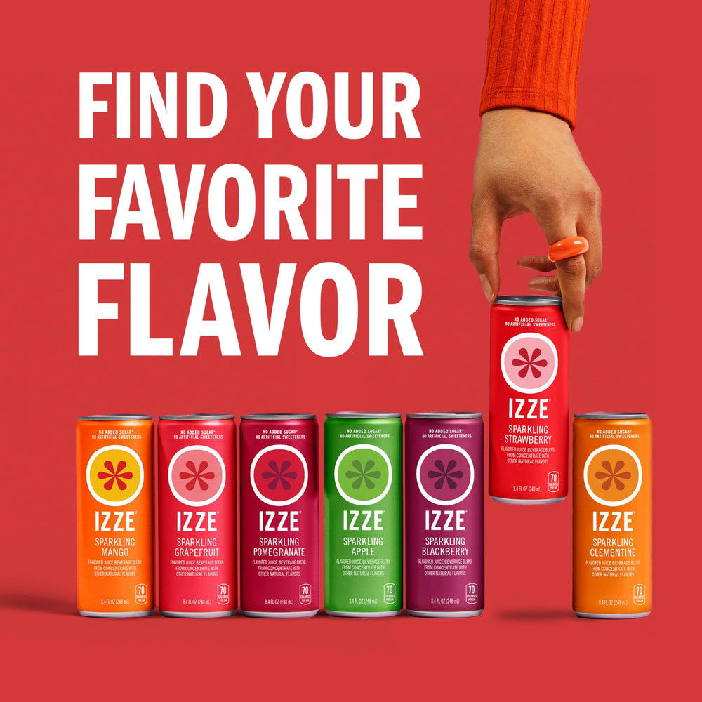 IZZE grapefruit nutrition label close-up showing ingredient transparency