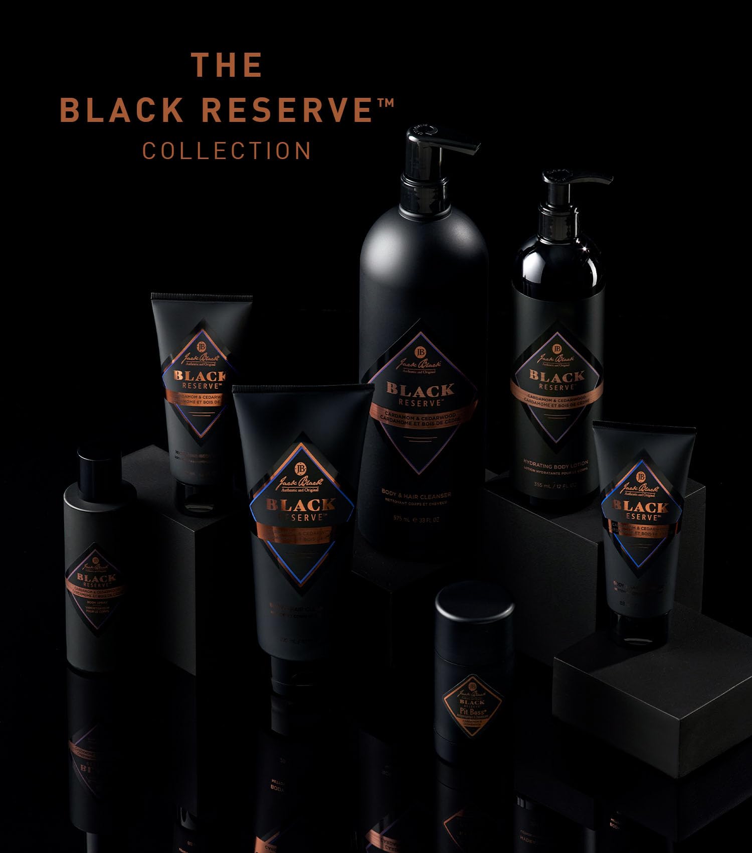 Jack Black in-shower use action shot showing dual-purpose shampoo and body wash convenience