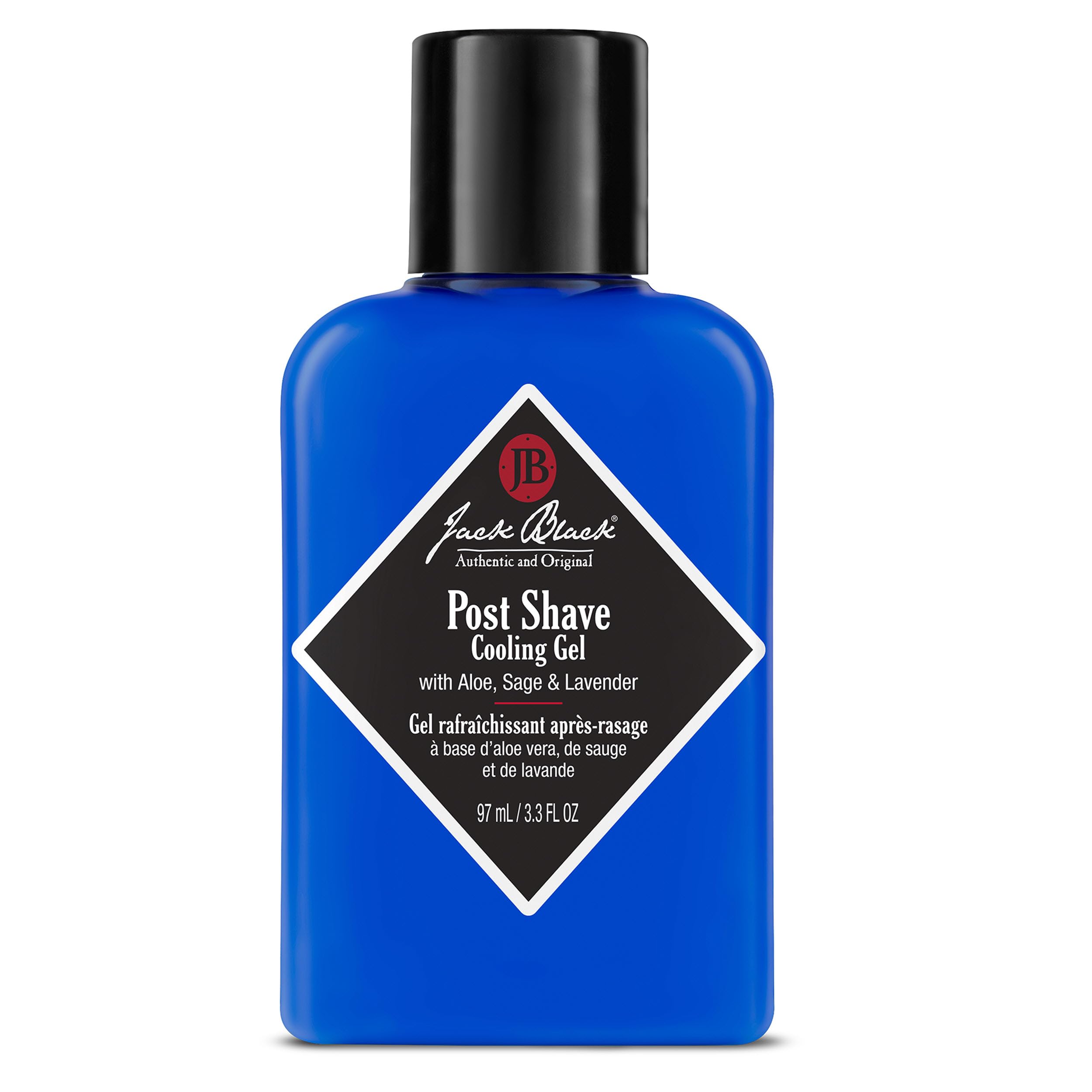 Jack Black front bottle view showing clear cooling gel and label for quick identification and use
