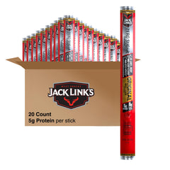 Jack Link's front packaging showing 20-pack and zero sugar benefit