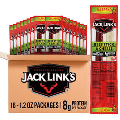 Jack Link's front packaging showing jalapeno beef and cheese convenience