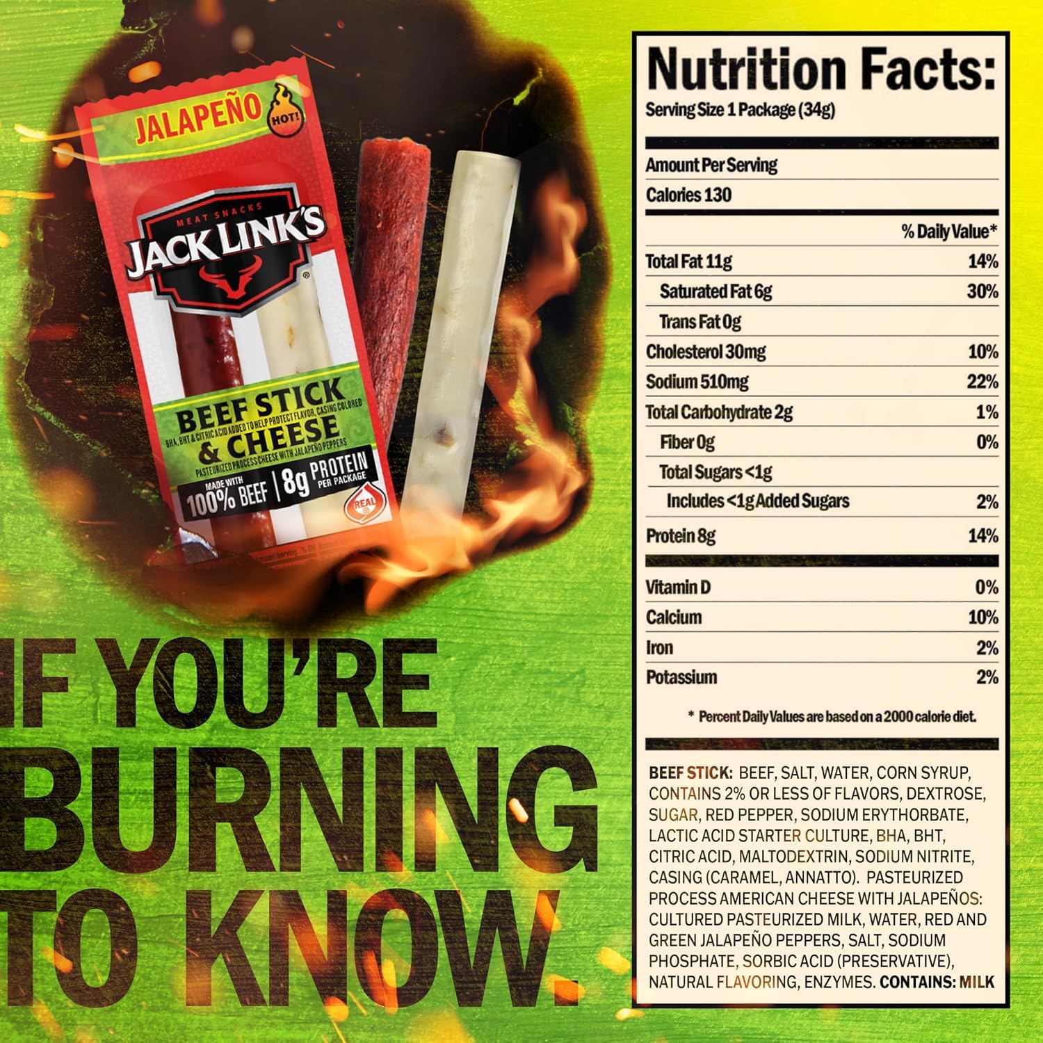 Jack Link's close-up of beef stick texture highlighting smoky flavor