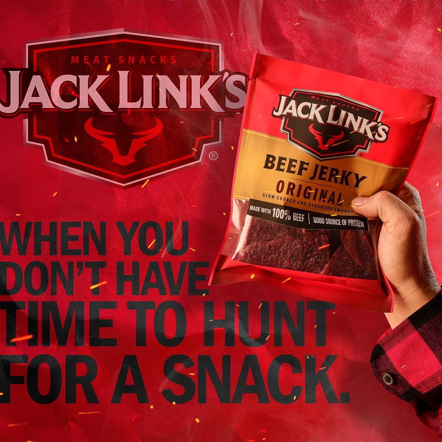 Jack Link's bags inside backpack ideal for travel and on-the-go energy