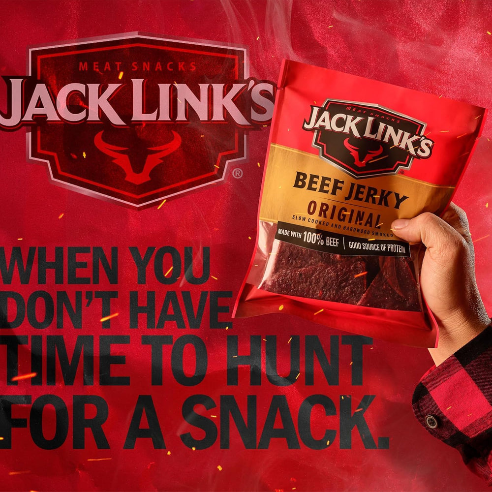 Jack Link's bags inside backpack ideal for travel and on-the-go energy