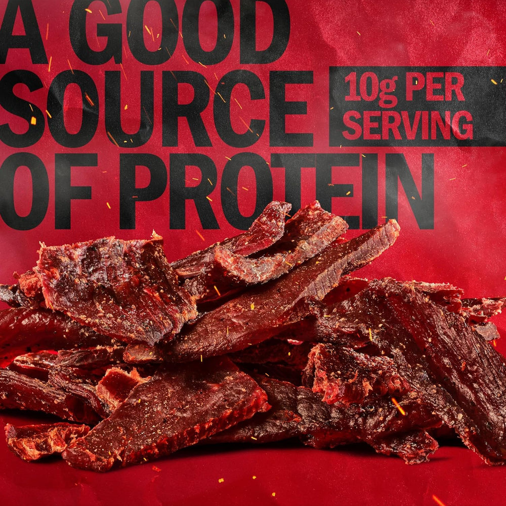 Jack Link's served on small plate ready-to-eat for quick satisfying snack
