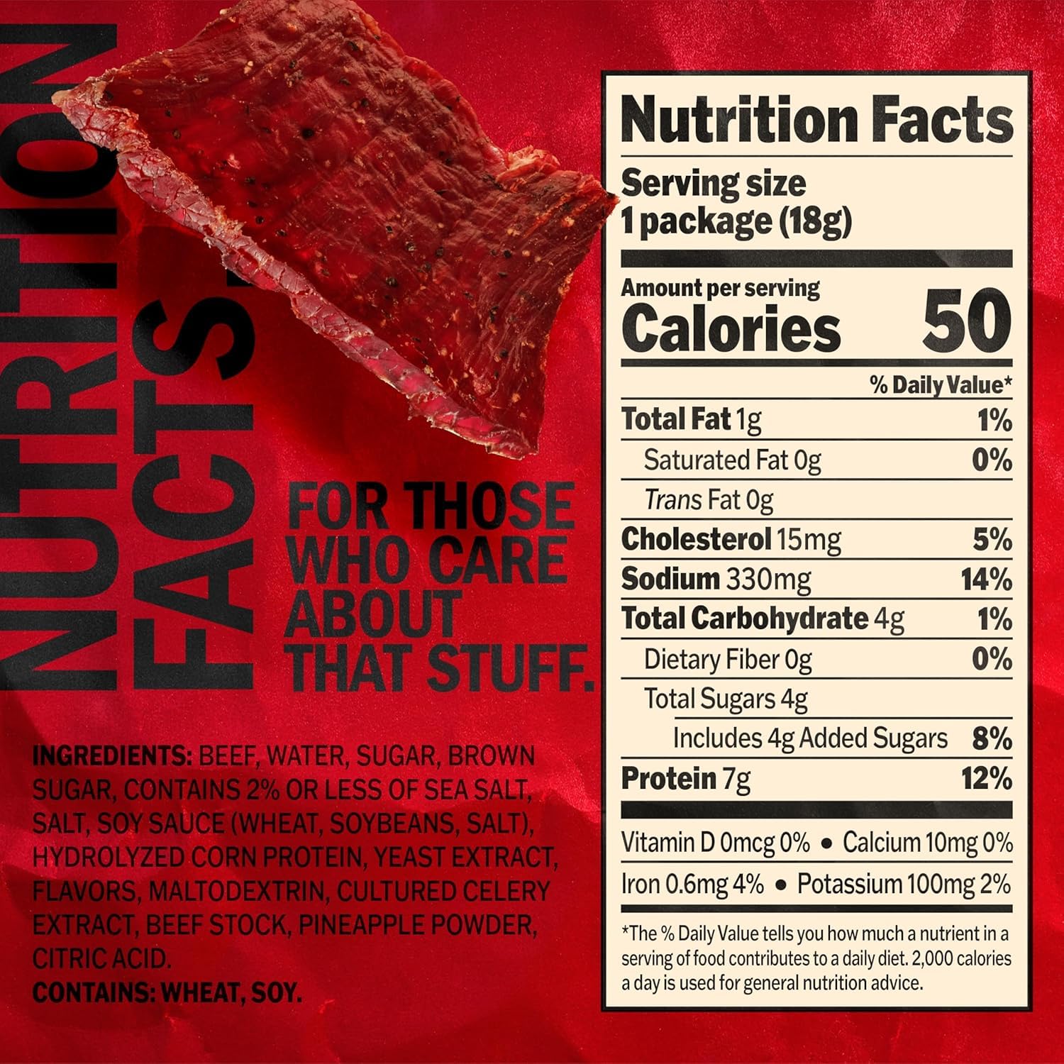 Jack Link's open single-serve bag with visible jerky ready to eat