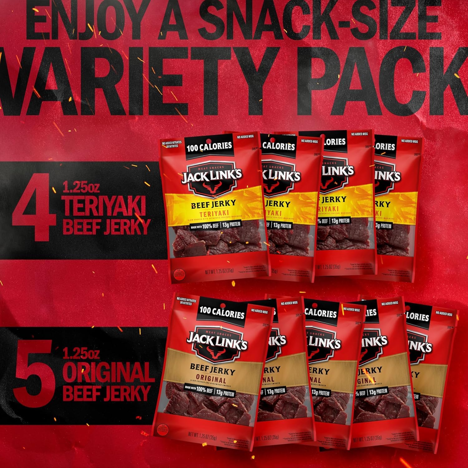 Jack Link's pack inside a backpack portraying portable protein on-the-go