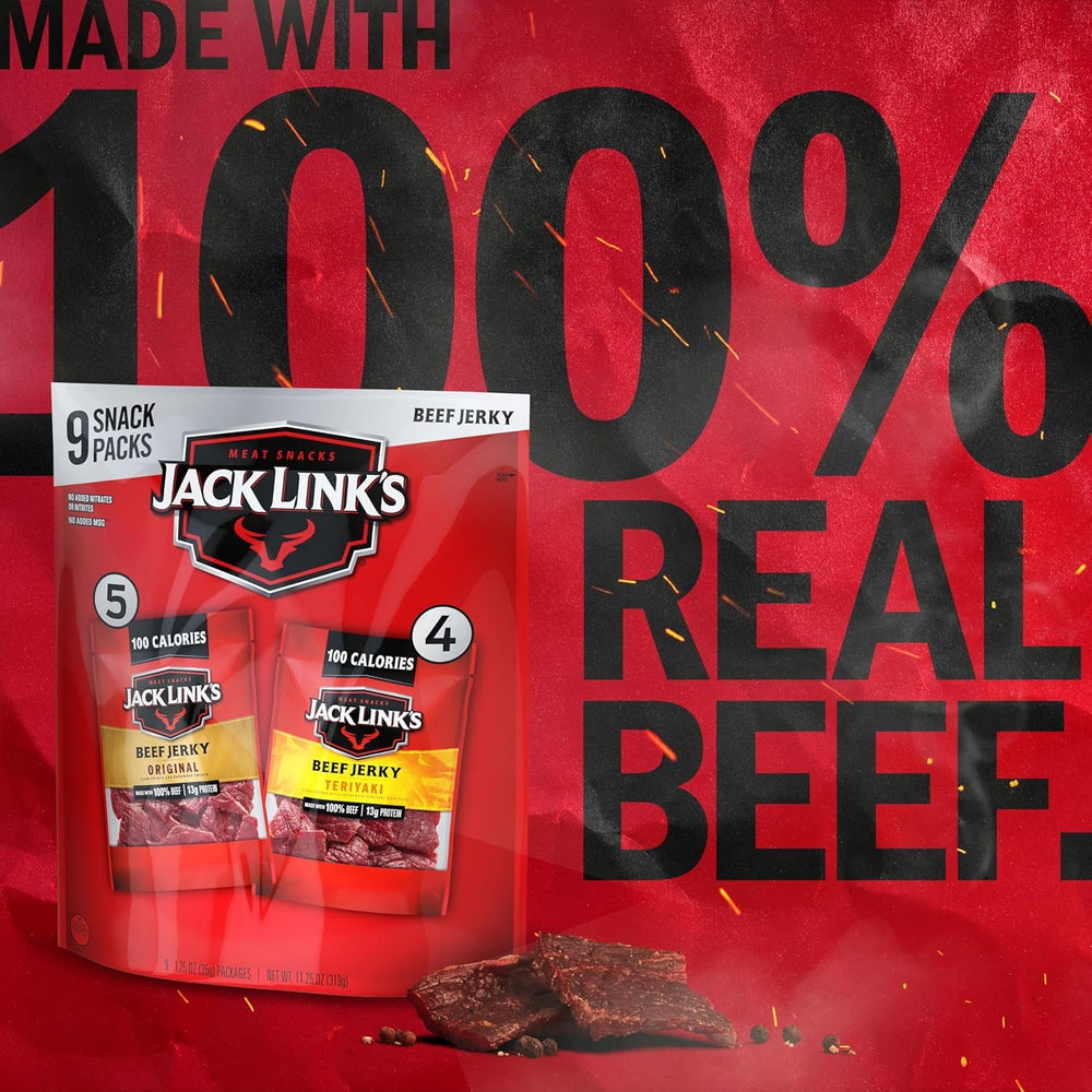 Jack Link's opened single-serve bag demonstrating ready-to-eat convenience