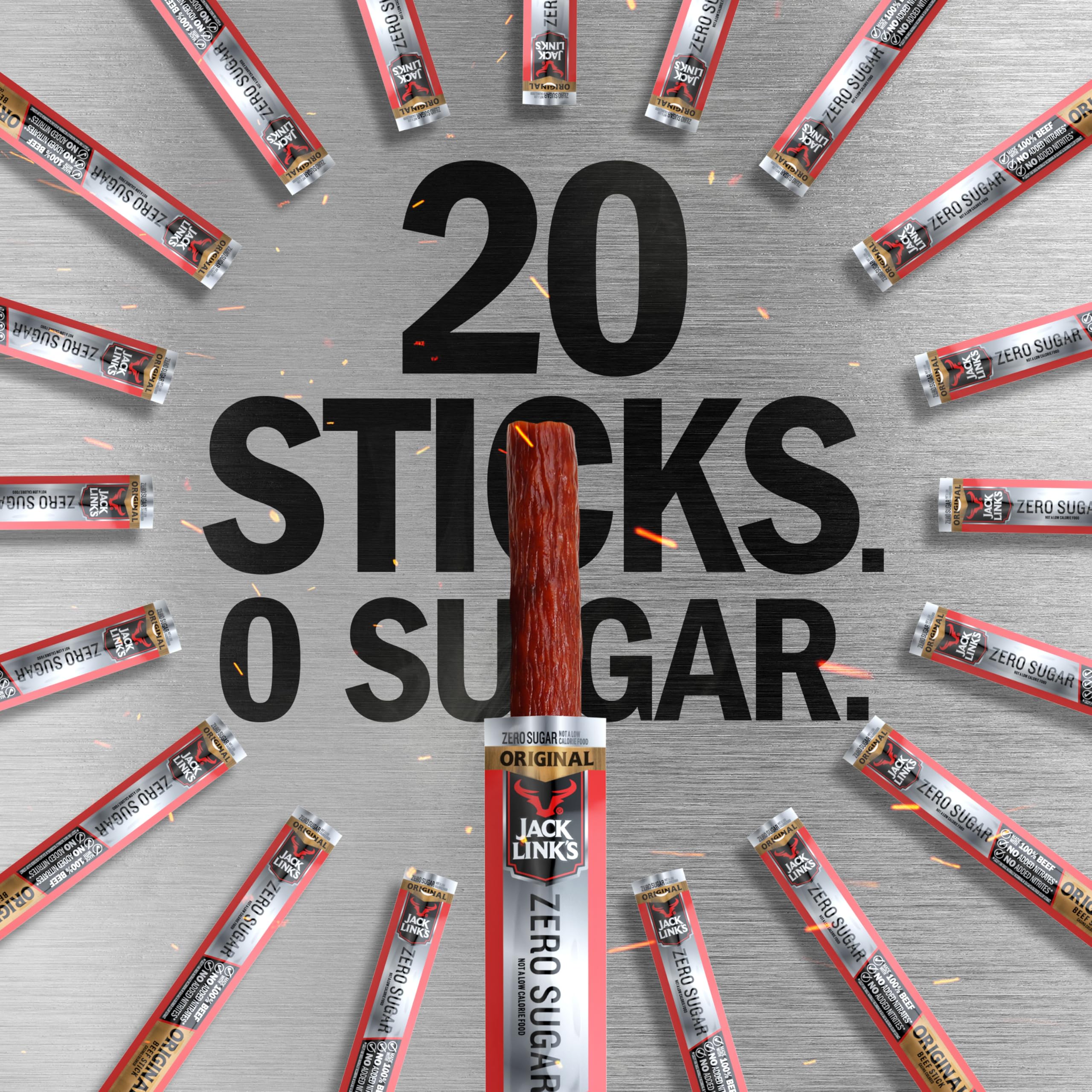 Jack Link's sticks on camping table offering durable travel snack