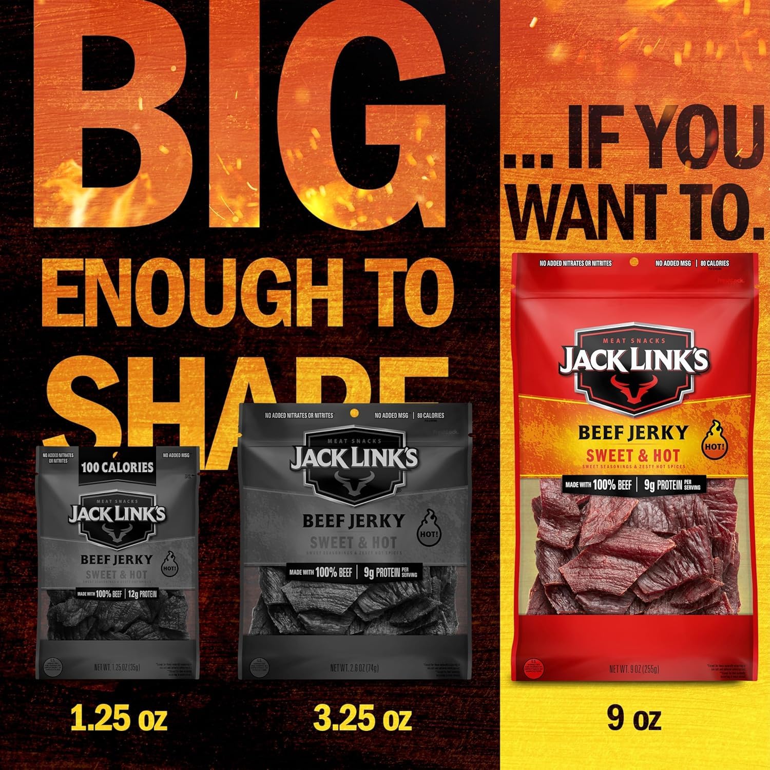 Jack Link's nutrition label closeup highlighting protein content and ingredient clarity