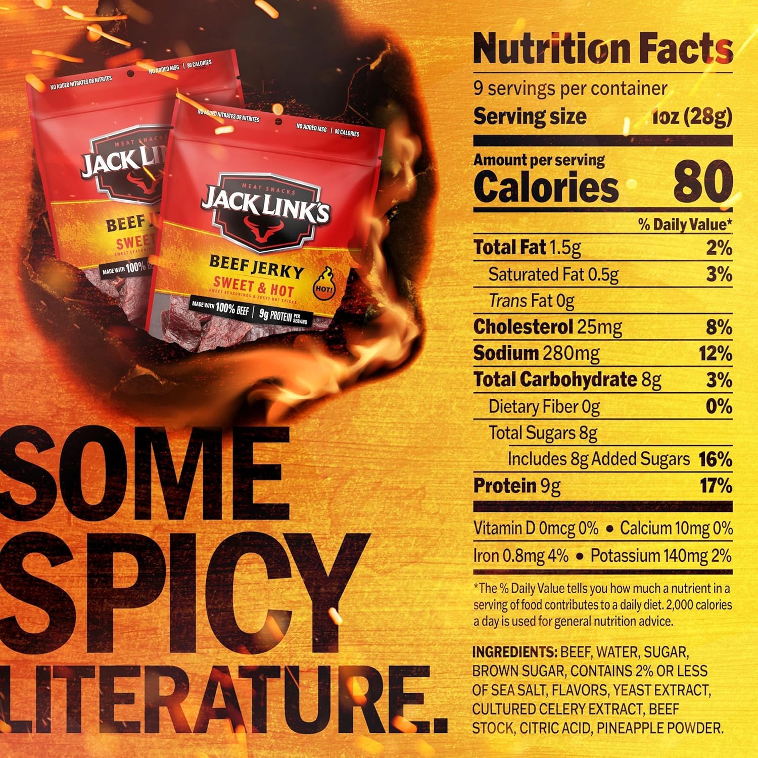 Jack Link's open bag revealing tender jerky strips ready to snack and energize