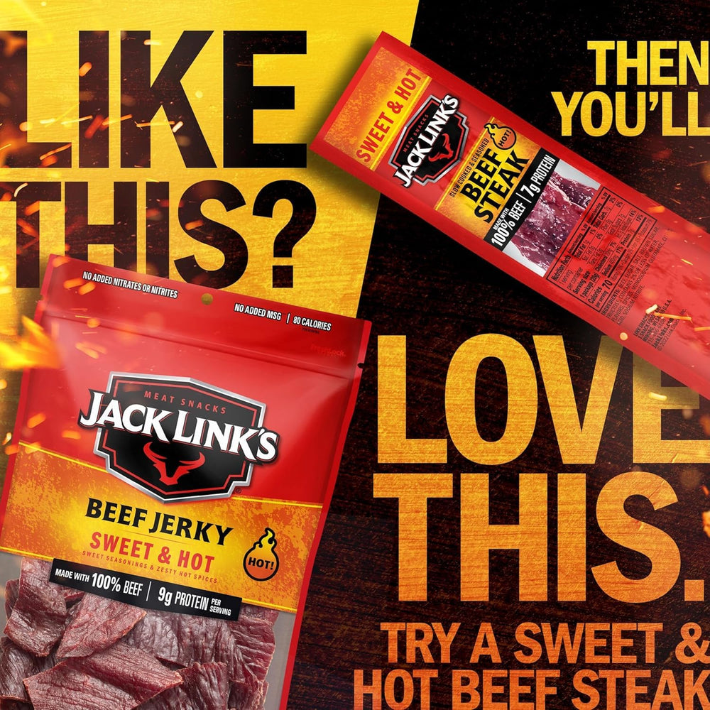 Jack Link's jerky in travel bag illustrating portable protein for on-the-go energy