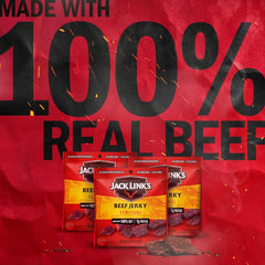 Jack Link's close-up of teriyaki jerky texture highlighting tender smoked meat quality
