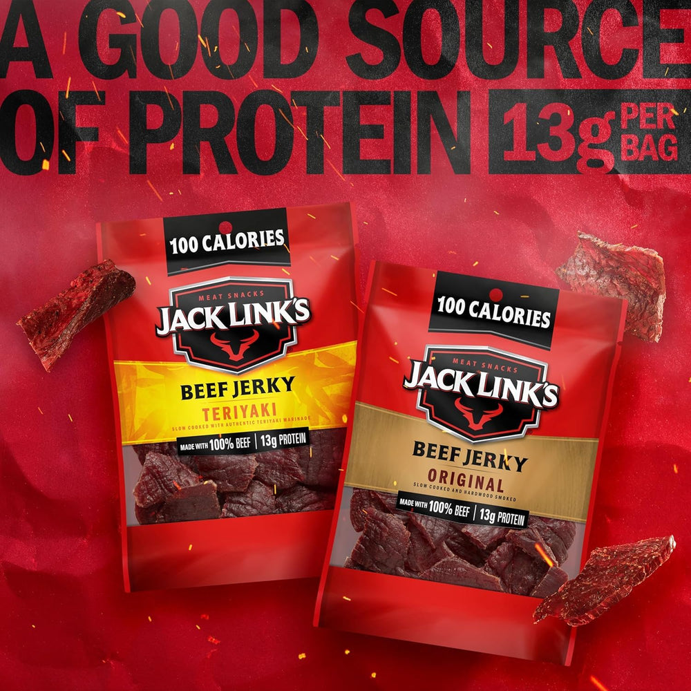 Jack Link's teriyaki jerky glaze detail showing sweet-savory appeal