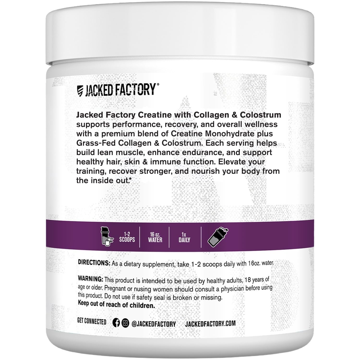 Jar of Jacked Factory beside a smoothie bowl to show daily nutrition pairing