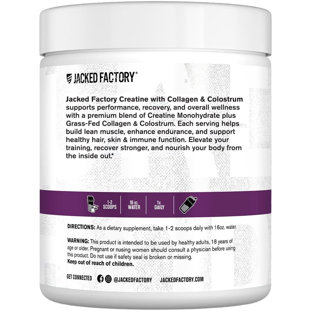 Jar of Jacked Factory beside a smoothie bowl to show daily nutrition pairing
