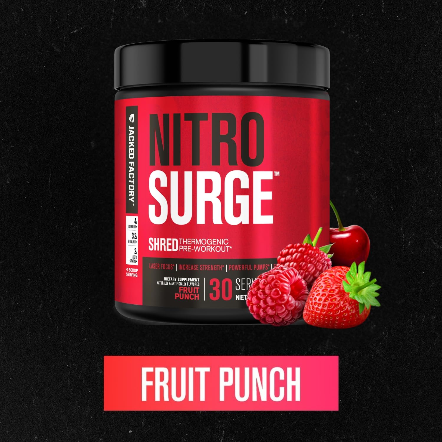 Jacked Factory label close-up displaying supplement facts and quality assurances