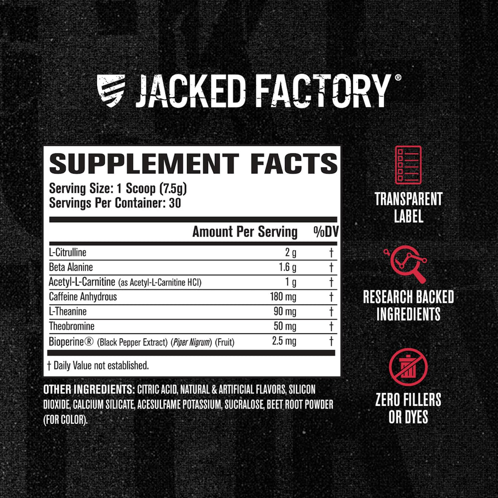 Jacked Factory mixed Fruit Punch drink in glass demonstrating bright color and clarity