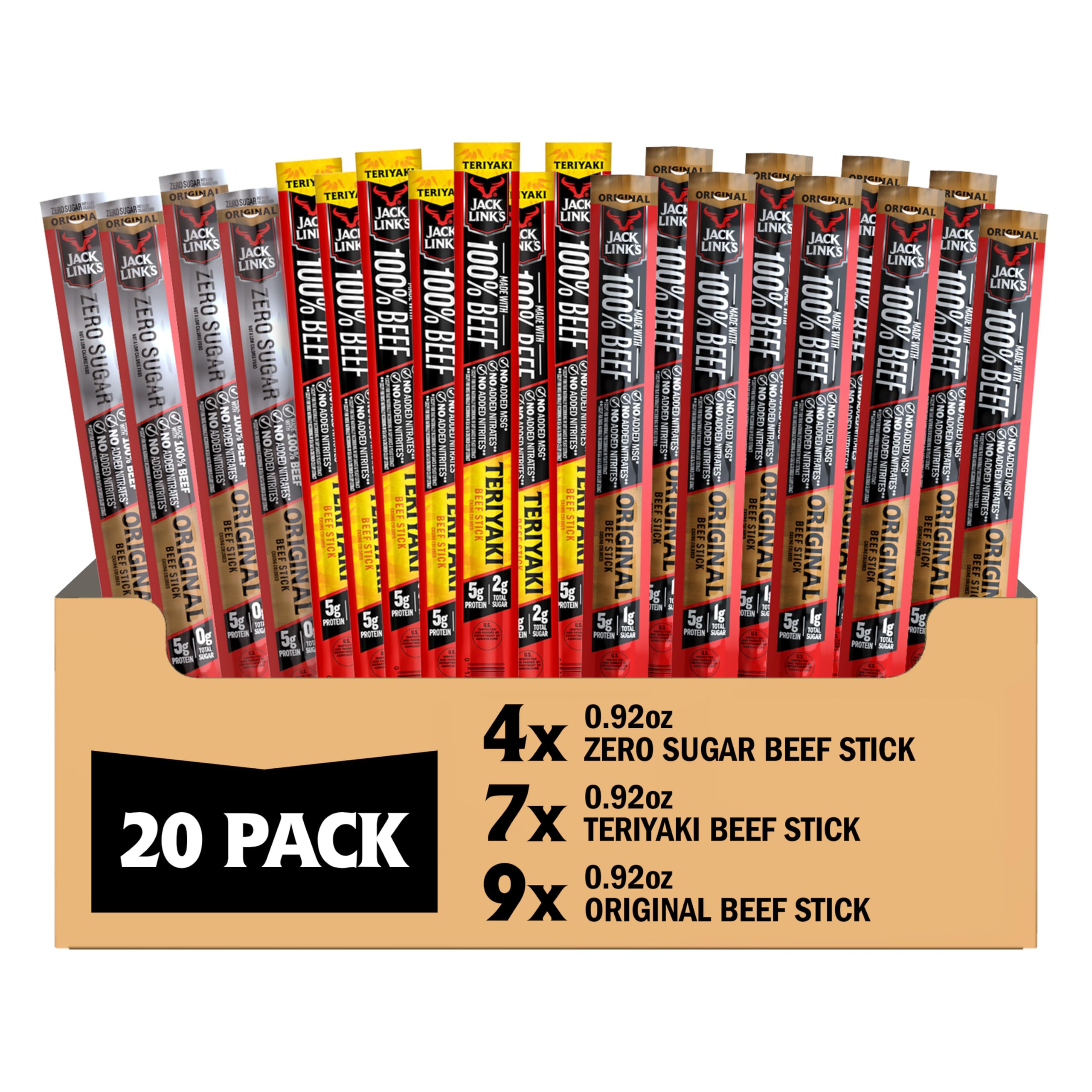 Jack Link's front packaging showing variety pack and convenience