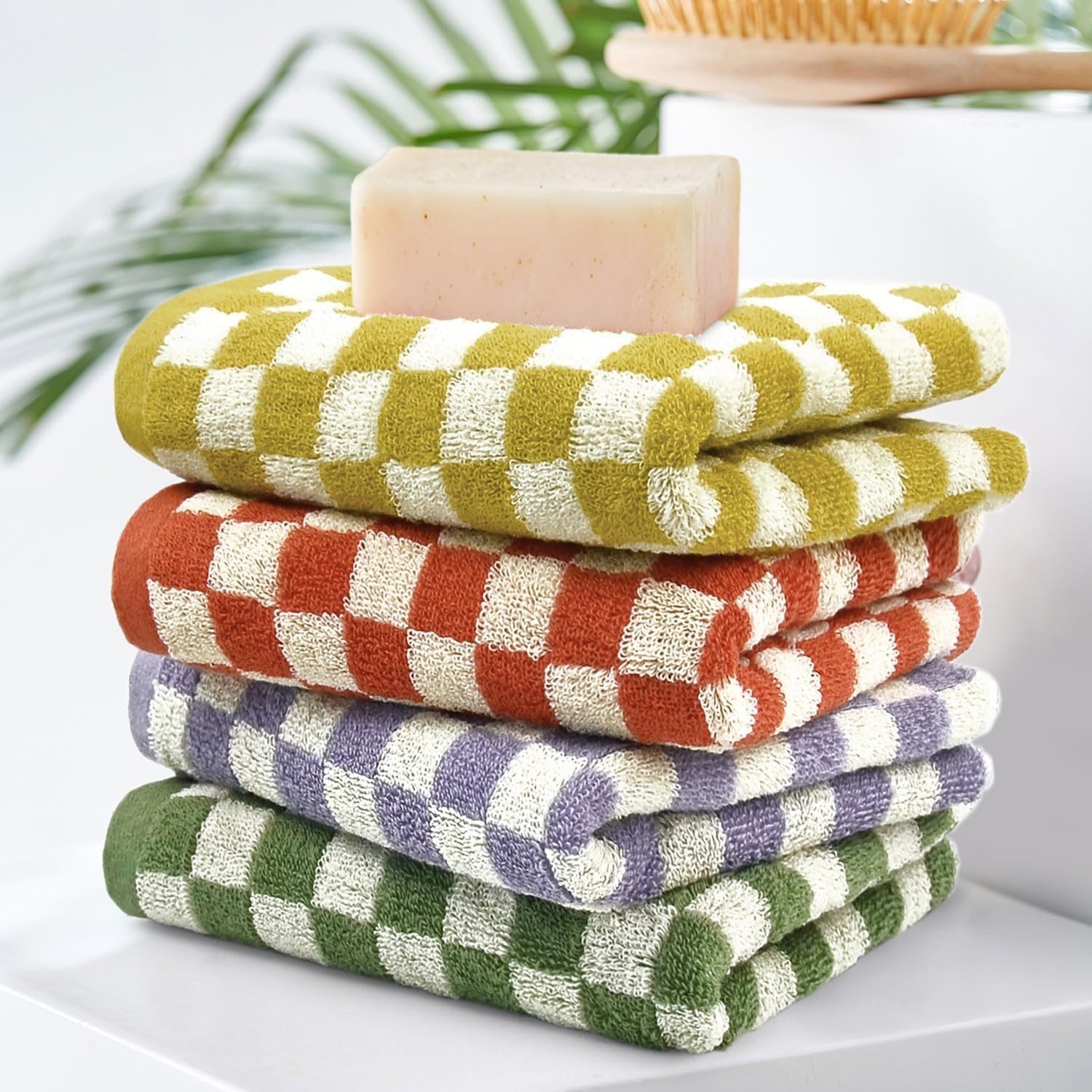 Jacquotha towel on kitchen hook ready for hand drying and tidy storage
