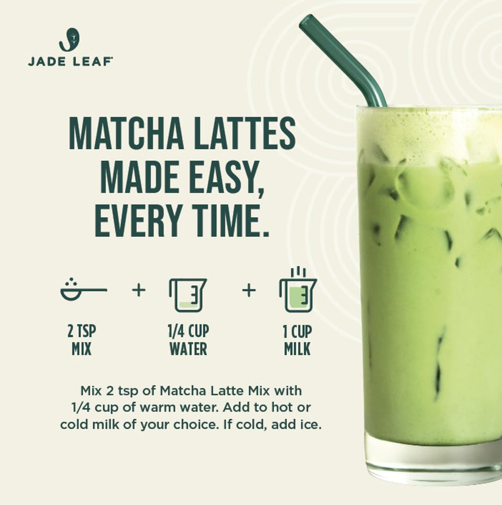Jade Leaf Matcha label close-up showing organic ingredients and traceability