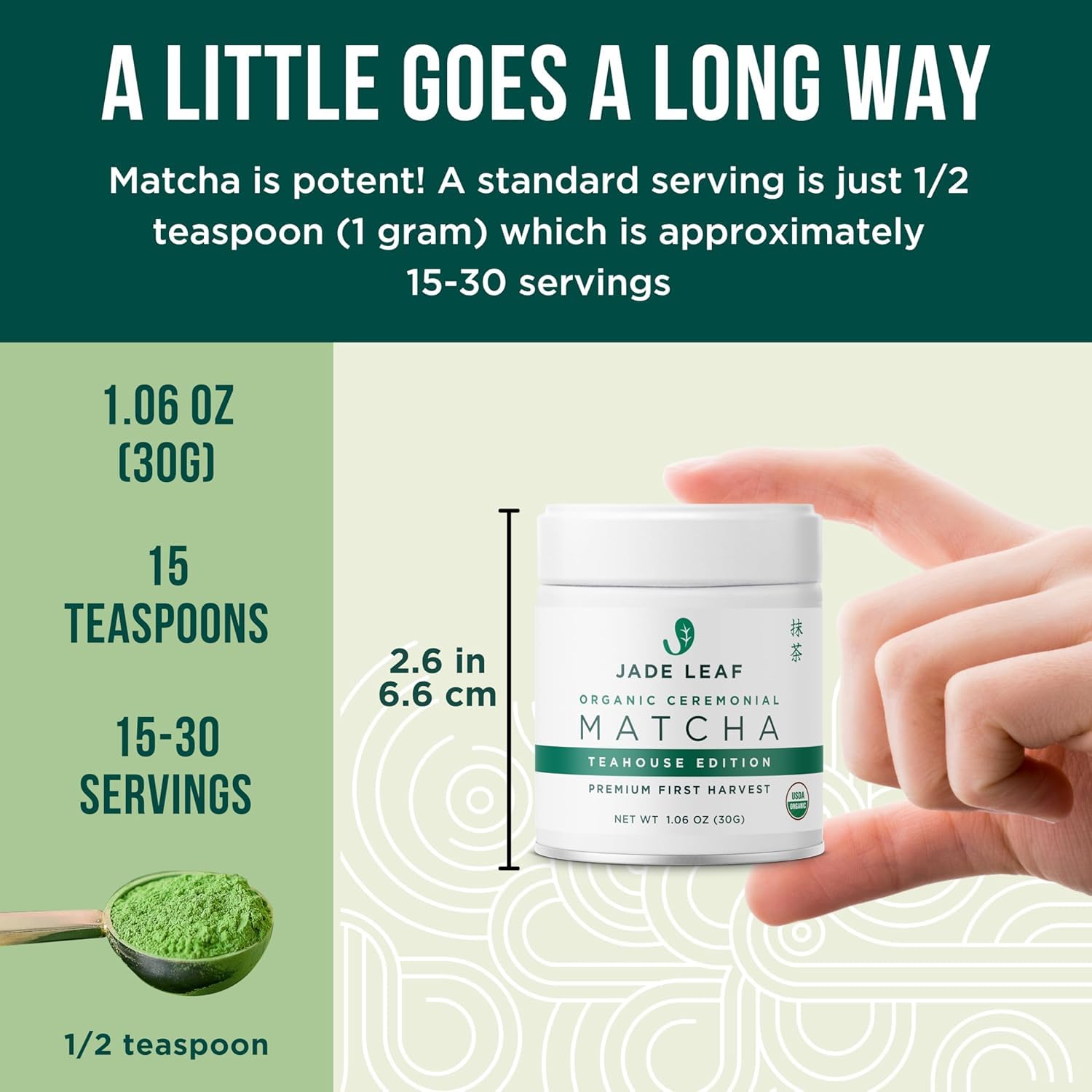 Jade Leaf matcha latte in glass showing creamy foam and approachable serving
