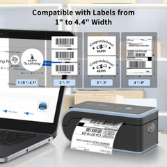 JADENS side profile displaying label roll placement and smooth feed benefit